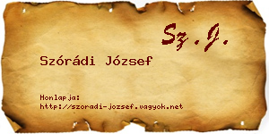Szórádi József névjegykártya